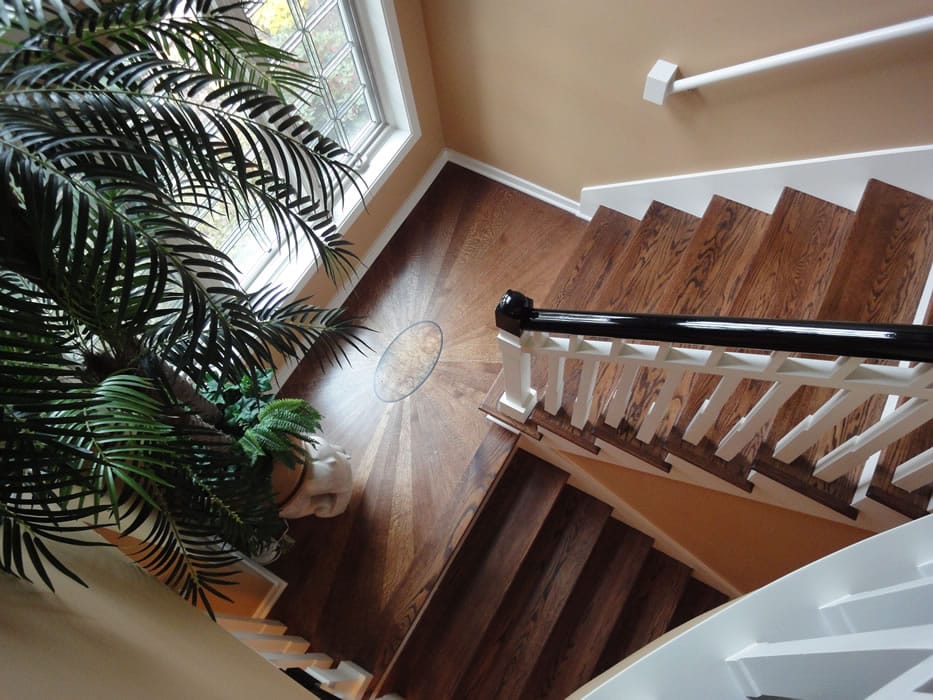 Hardwood Staircase with Custom Landing Design
