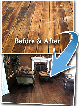 Before-&-After Before After Hardwood Floor Staining & Refinishing