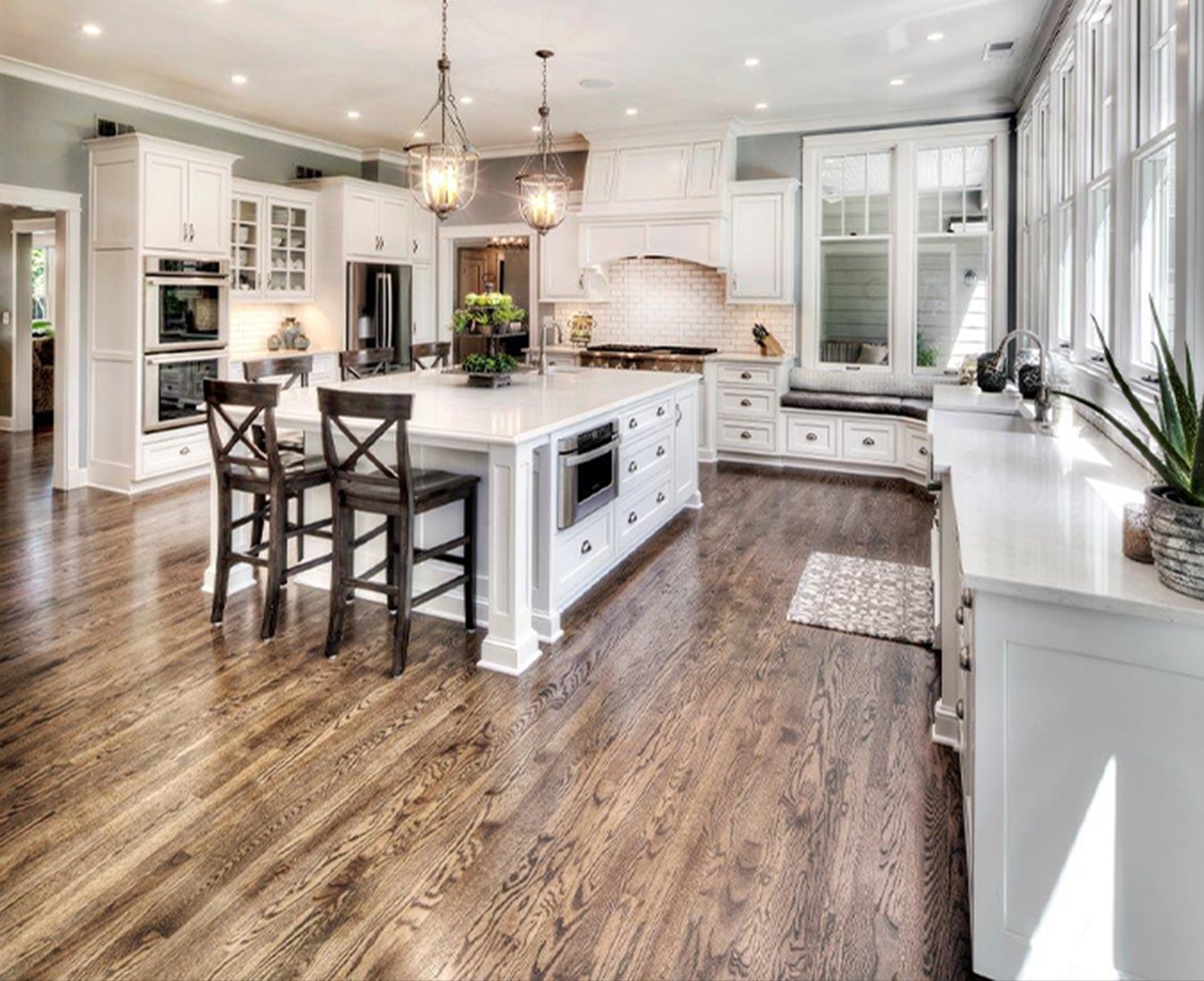 Modern Kitchen with new hardwood floors