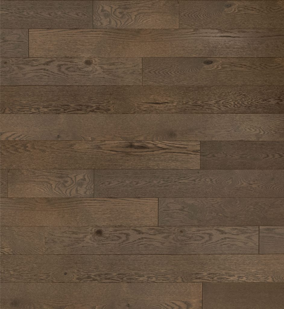 Mirage Escape New Haven hardwood flooring in rich brown tones, showcasing 4 1/4" wide and 3/4" thick red oak planks, ideal for modern and coastal-inspired interiors.