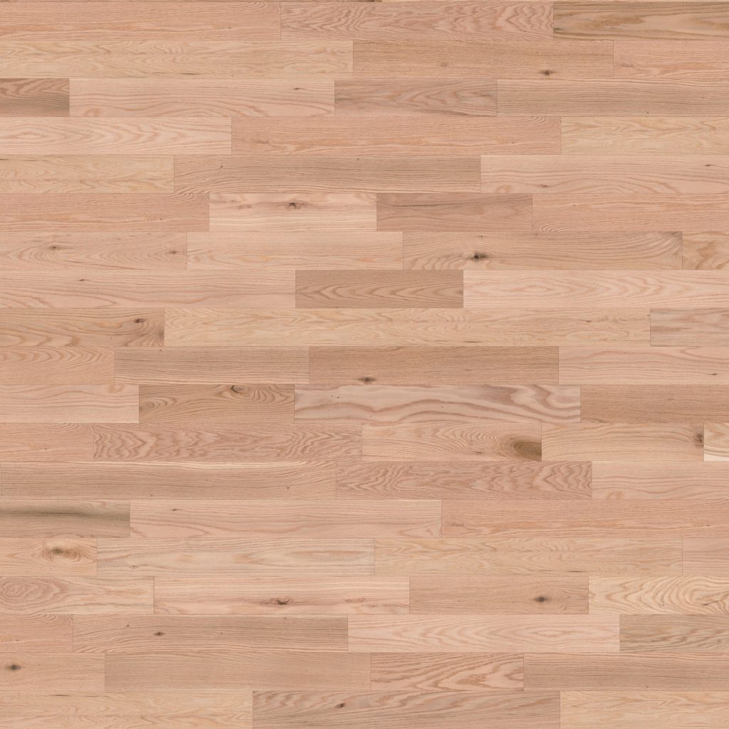 Natural oak hardwood flooring swatch, showcasing light, soft tones and varied grain patterns, part of the Mirage Lively Collection, emphasizing warmth and style for modern interiors.