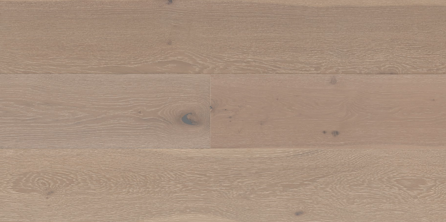 Clare European Oak flooring with a soft neutral tone, featuring delicate grain and natural character marks, ideal for light-filled spaces.