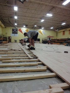 Wood Gym Floor Installation Photo